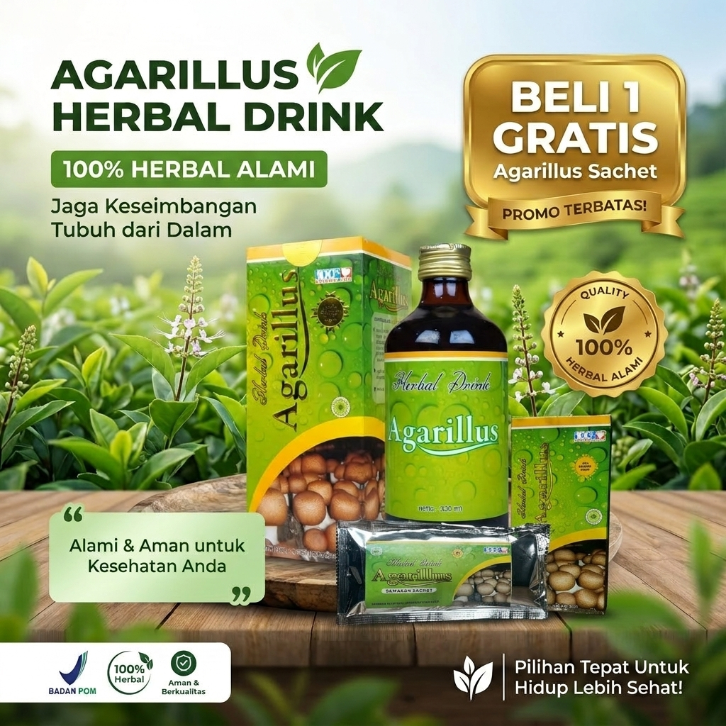 AGARILLUS DRINK | FREE DRINK MINI | BONUS AGARILLUS HERBAL DRINK KEMASAN KECIL - Minuman Herbal Pend