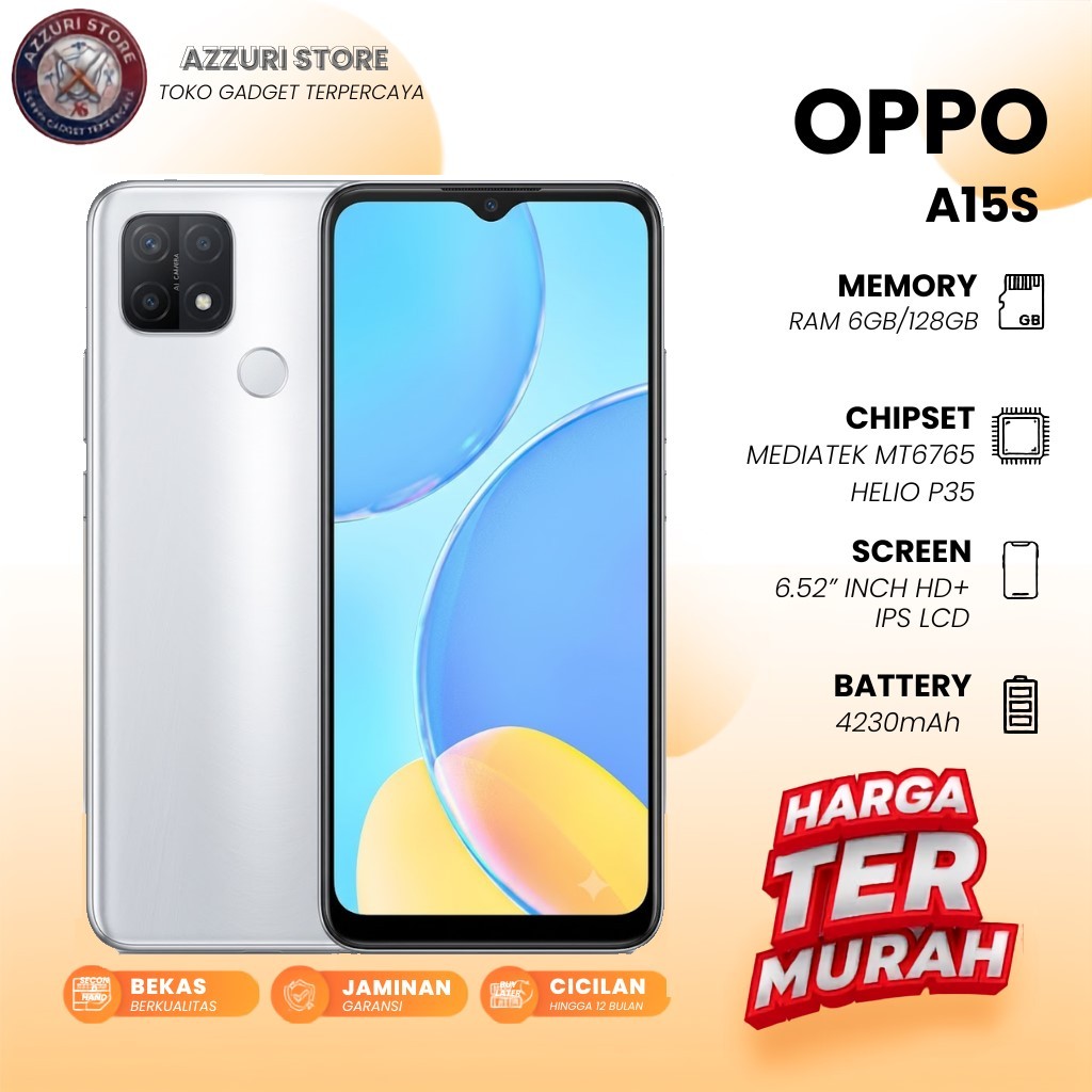 Oppo A15s Ram 6/128Gb Second Bergaransi Normal Siap Pakai
