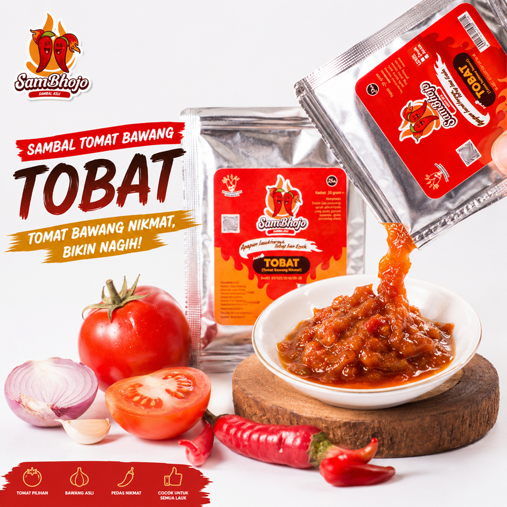 SamBhojo Sambal Tomat Bawang Nikmat (Bojo Tobat) Sambal Sachet 20 gr
