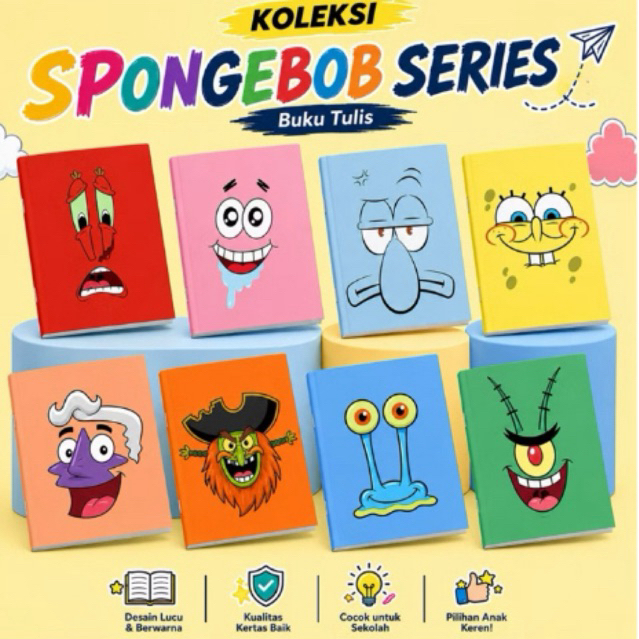 Buku Tulis SpongeBob Series | Buku Tulis Tema SpongeBob
