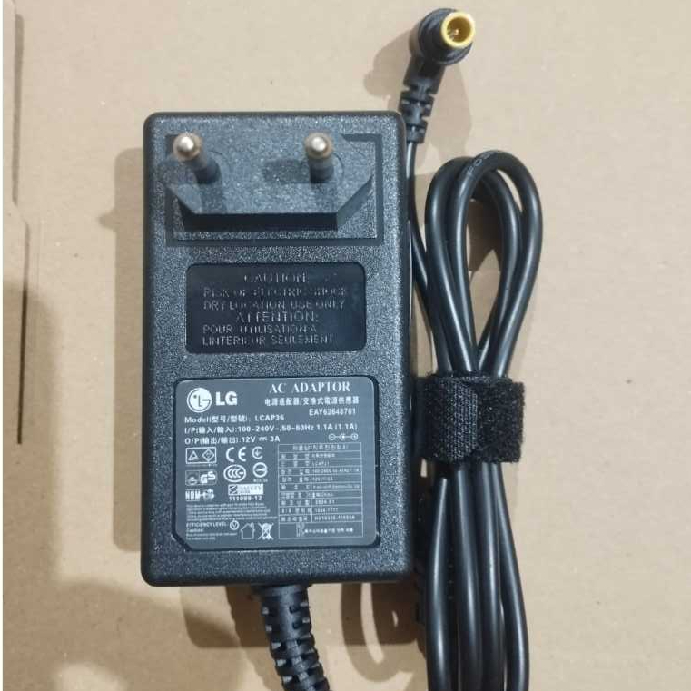 Adaptor Lcd Led  LG e2250v e2250v LG Flatron E1940T 12V 3A Bulat Jarum