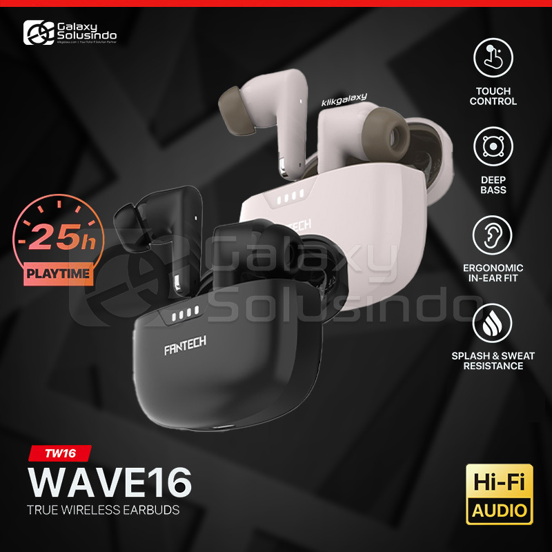 Fantech TW16 WAVE 16 Bluetooth 5.4 True Wireless Earbuds - Black / Grey - GM