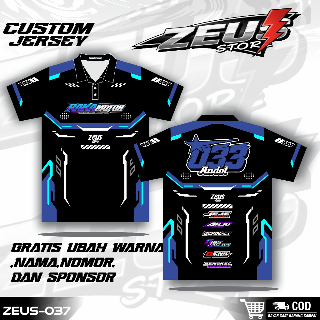 JERSEY RACING CUSTOM NAMA NOMOR SPONSOR FULL PRINTING JERSEY KOMUNITAS RACING / Jersey Sponsor