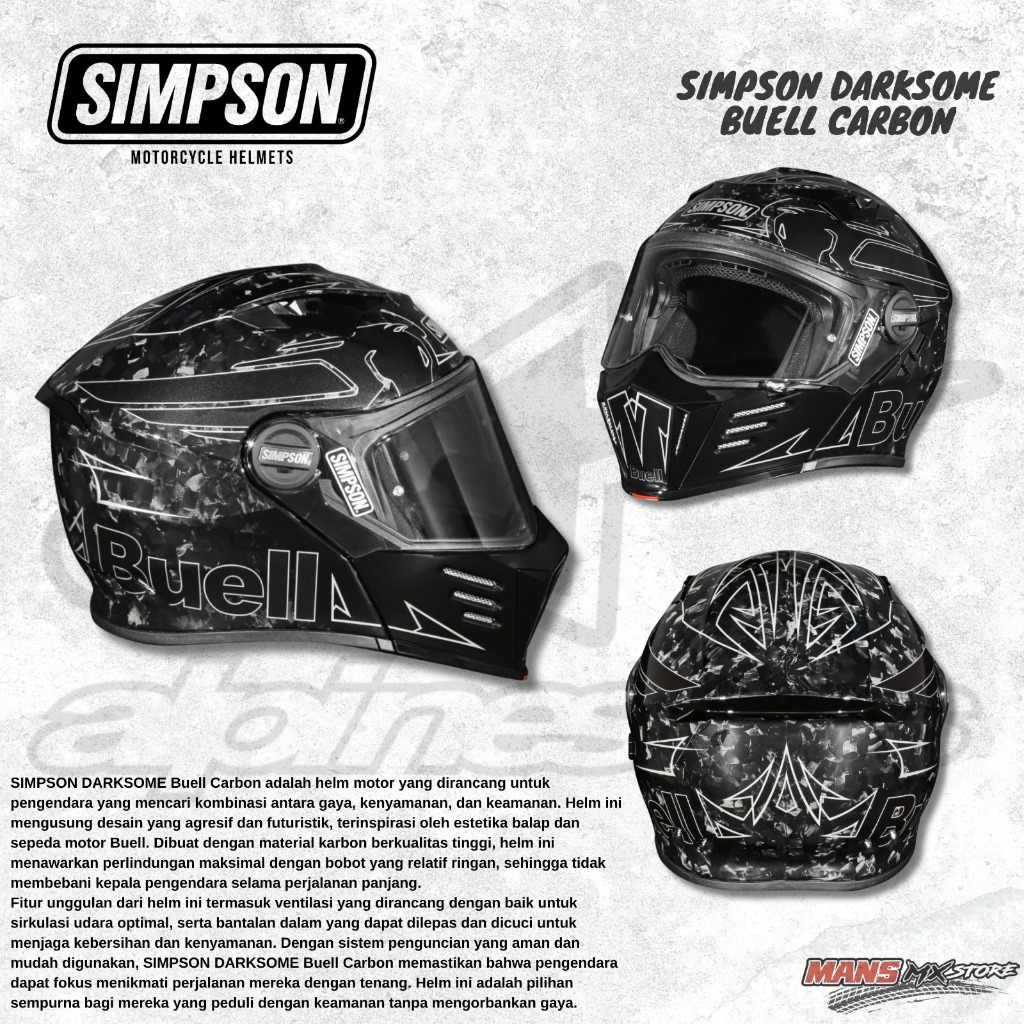 SIMPSON DARKSOME BUELL CARBON HELM SIMPSON MODULAR ORIGINAL