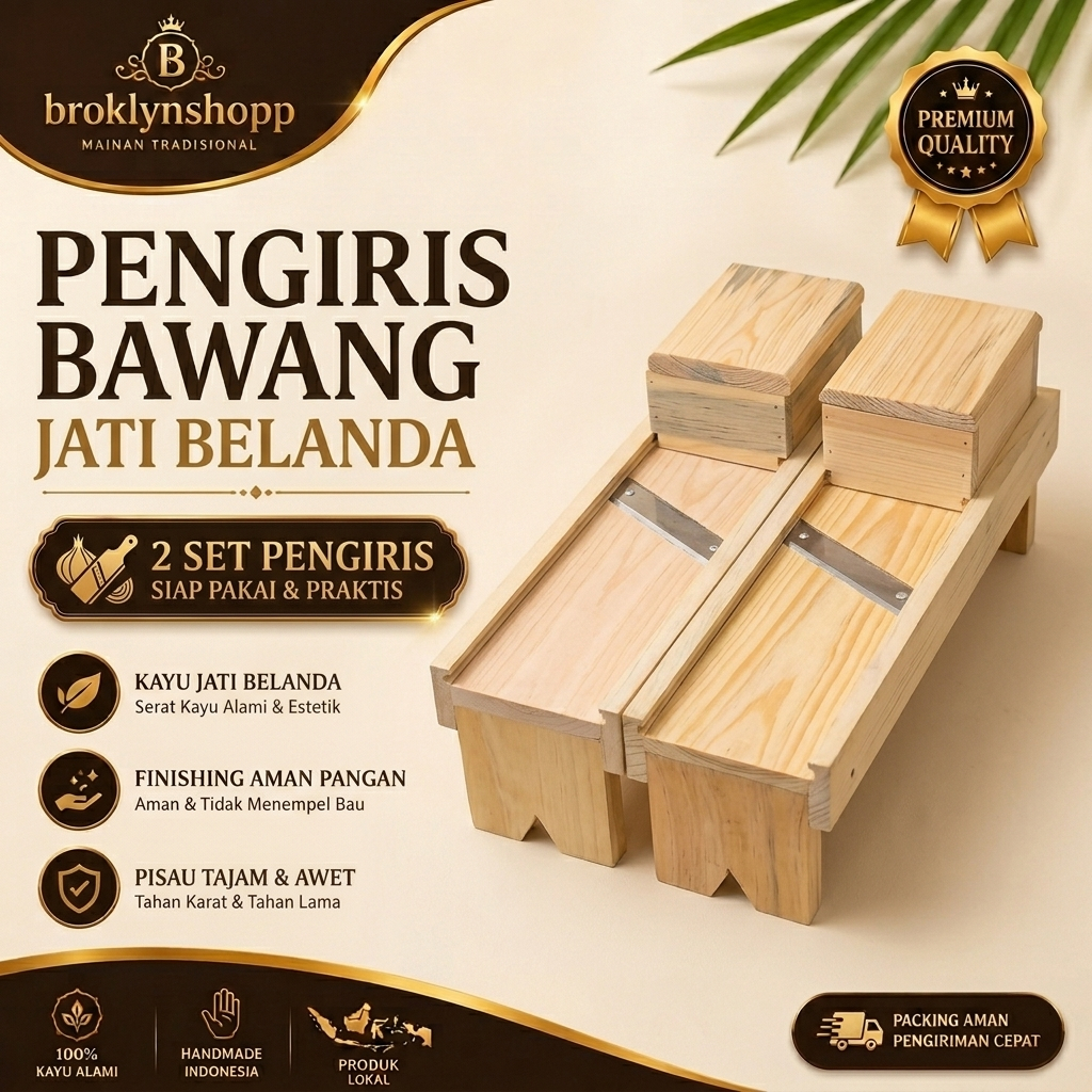 Pengiris bawang JATI BELANDA Ukuran BESAR/ Irisan bawang merah/Pengiris serbaguna PALING LARIS 
