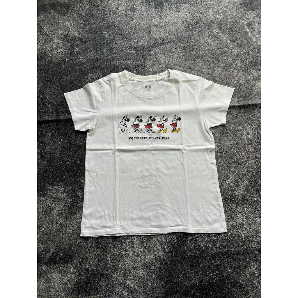 Tshirt Uniqlo UT x Disney Mickey Mouse Kaos Putih ukuran L