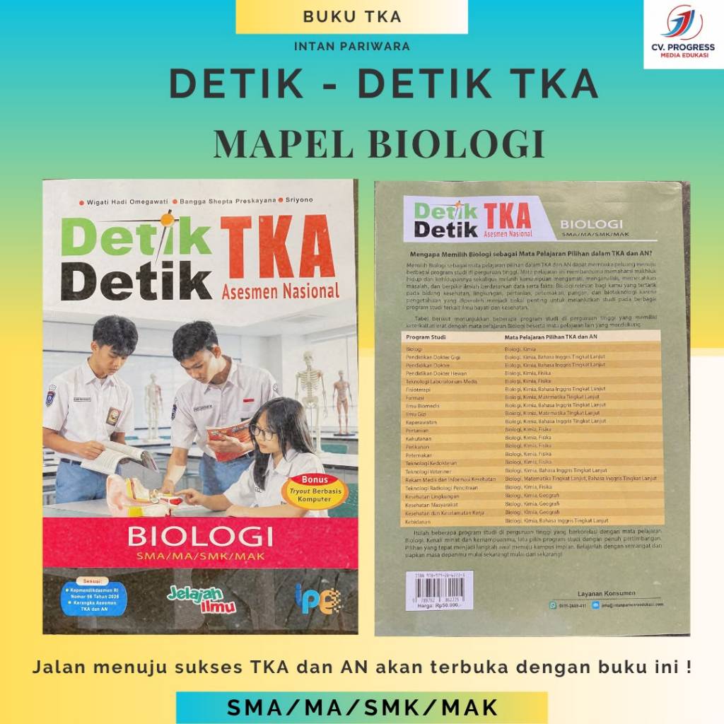 ( Intan Pariwara Edukasi ) - Buku Detik Detik TKA Asesmen Nasional Biologi SMA/MA/SMK/MAK 2026