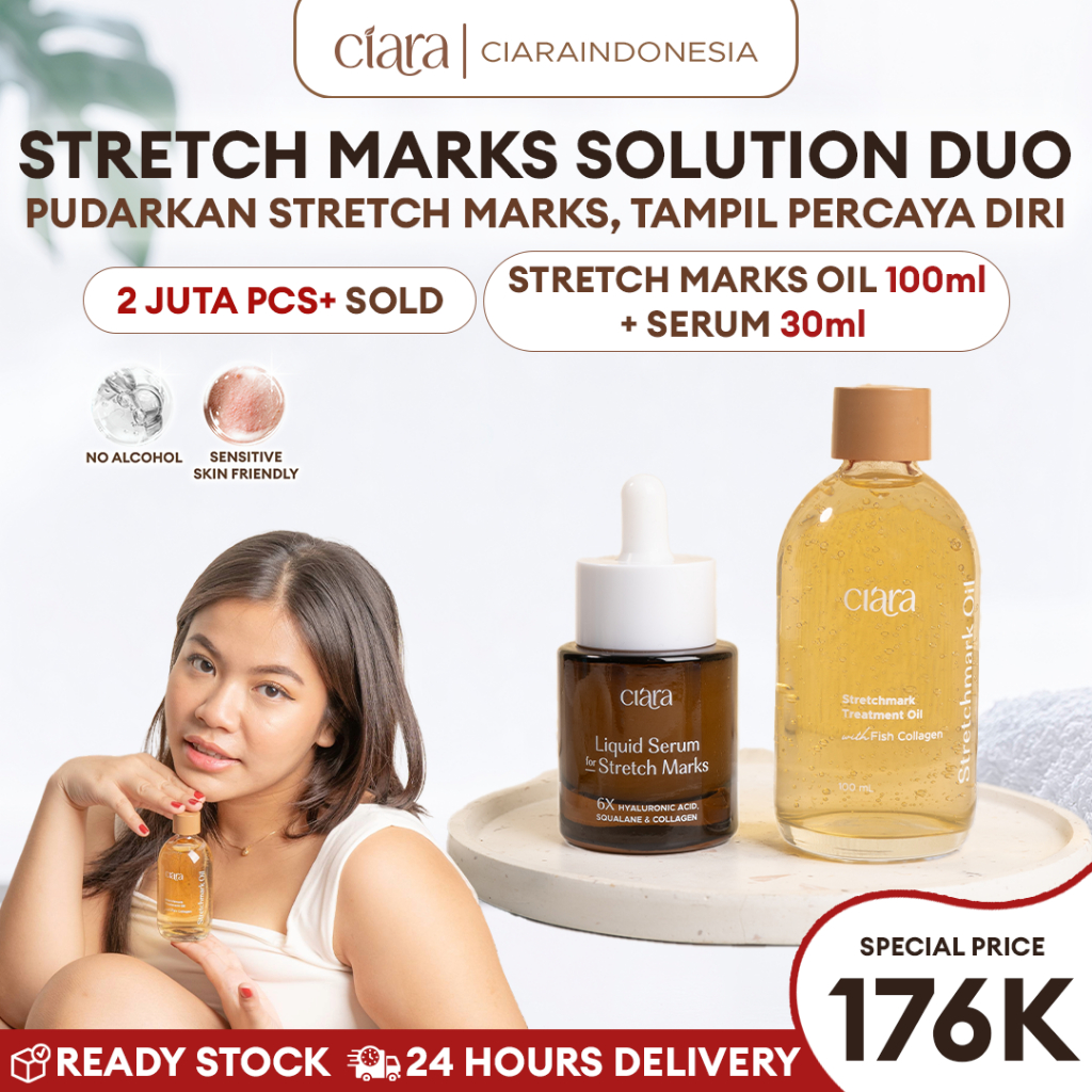 Ciara Stretchmarks Treatment Oil X Stretchmarks Serum Membantu menyamarkan tampilan stretch mark ser