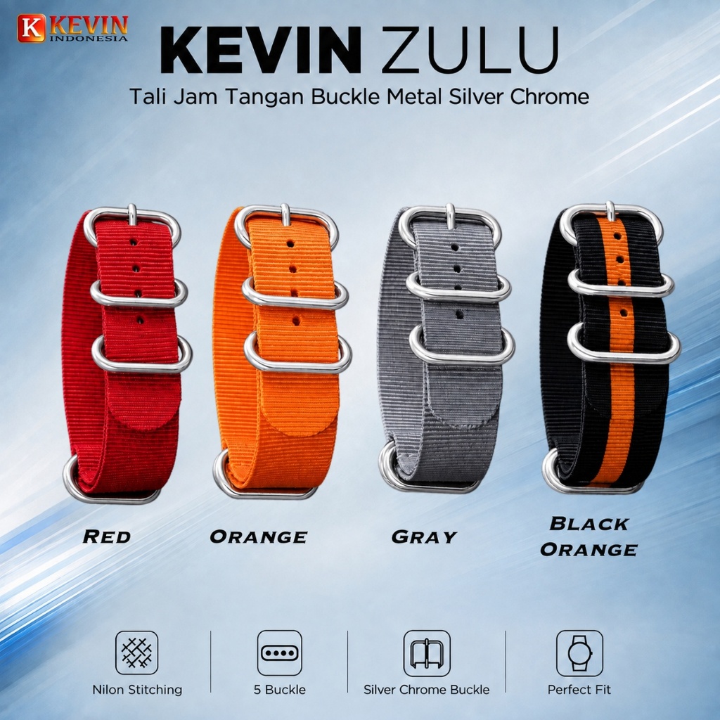 KEVIN ZULU Tali Strap Jam Tangan Seiko Monster 42.4mm SRPD25 SRPD29 SRPE27 20mm Silver Chrome Metal 