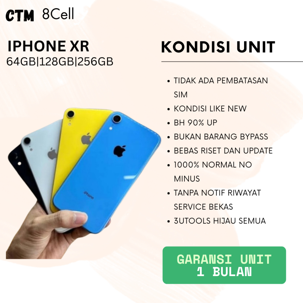 Ip Xr 64GB|128GB|256GB Kondisi like New Fullset - Garansi personal
