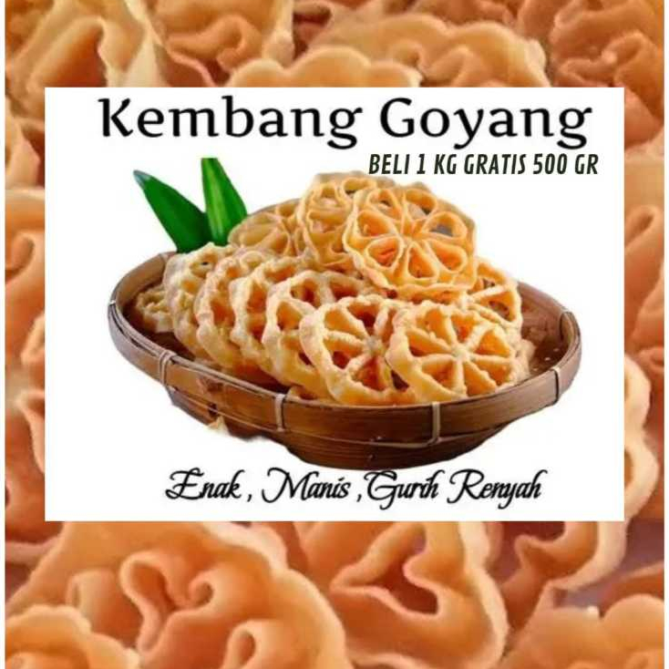 BELI 1KG GRATIS 500GR - KEMBANG GOYANG Kue Kering Manis Wijen Renyah 1kg
