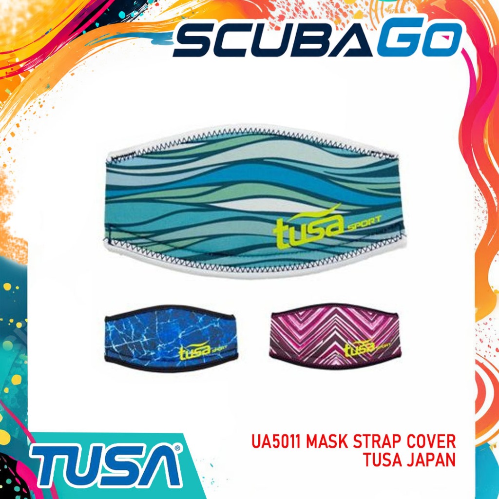 UA5011 Mask Strap Cover Tusa JPN Japan Motif Neoprene Aksesoris Pelindung Tali Masker Snorkeling Scu