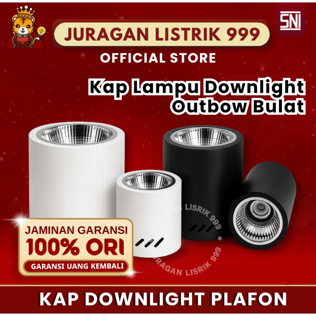 Kap Lampu Downlight Outbow Bulat 4 INCH / Lampu Plafon Tempel Dinding