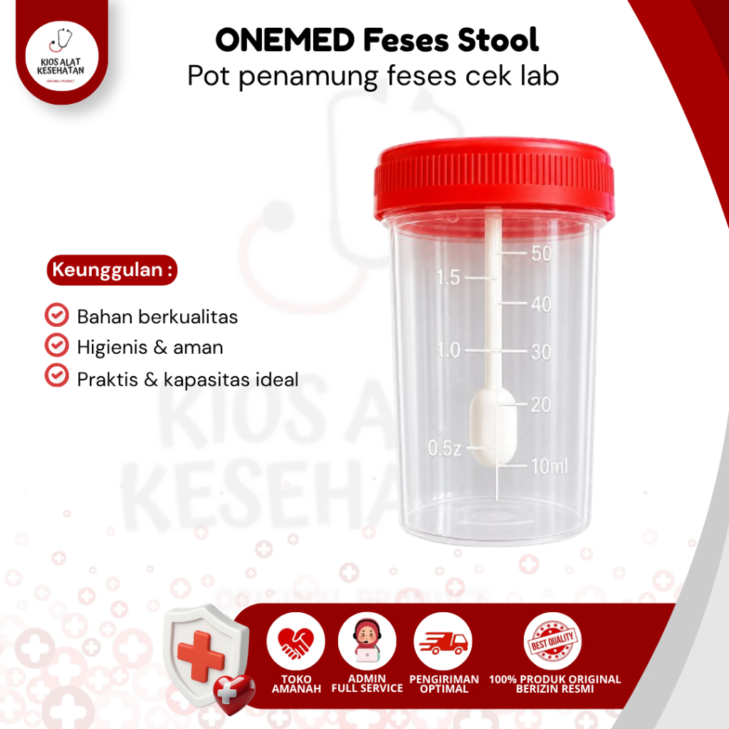 ONEMED Pot Feses Stool Container 60ml Tempat Sample Urine Dan Feses