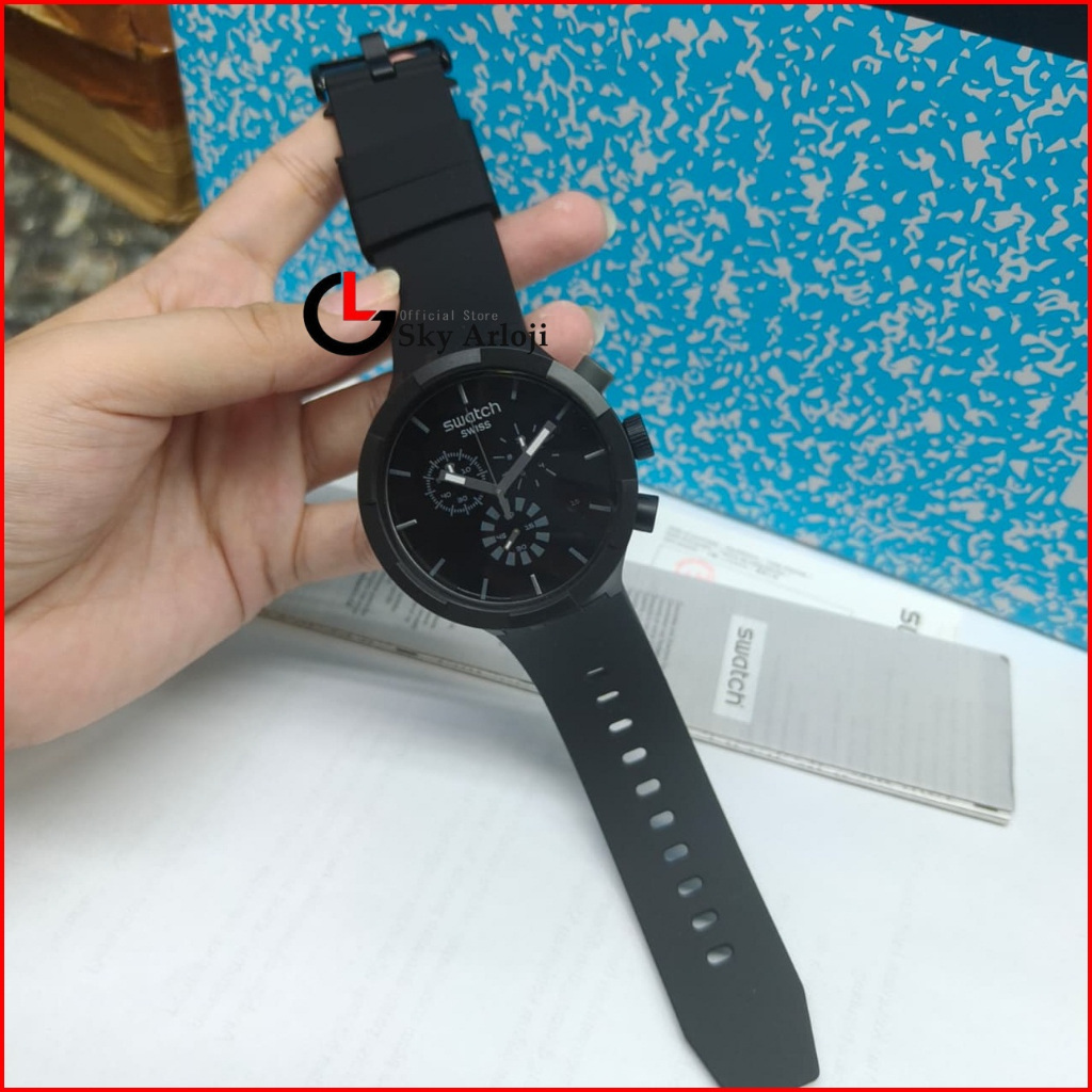 SWATCH SB02B400 Big Bold Jam Tangan Pria Analog Original