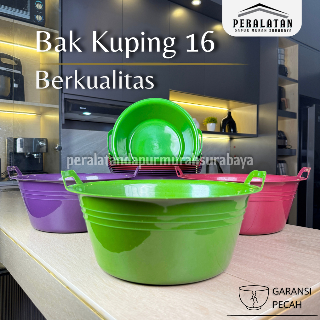 (12 PCS) BAK KUPING 16 STB / BAK MANDI PLASTIK / BAK BESAR / BAK KUPING / BAK / BASKOM KUPING / BASK
