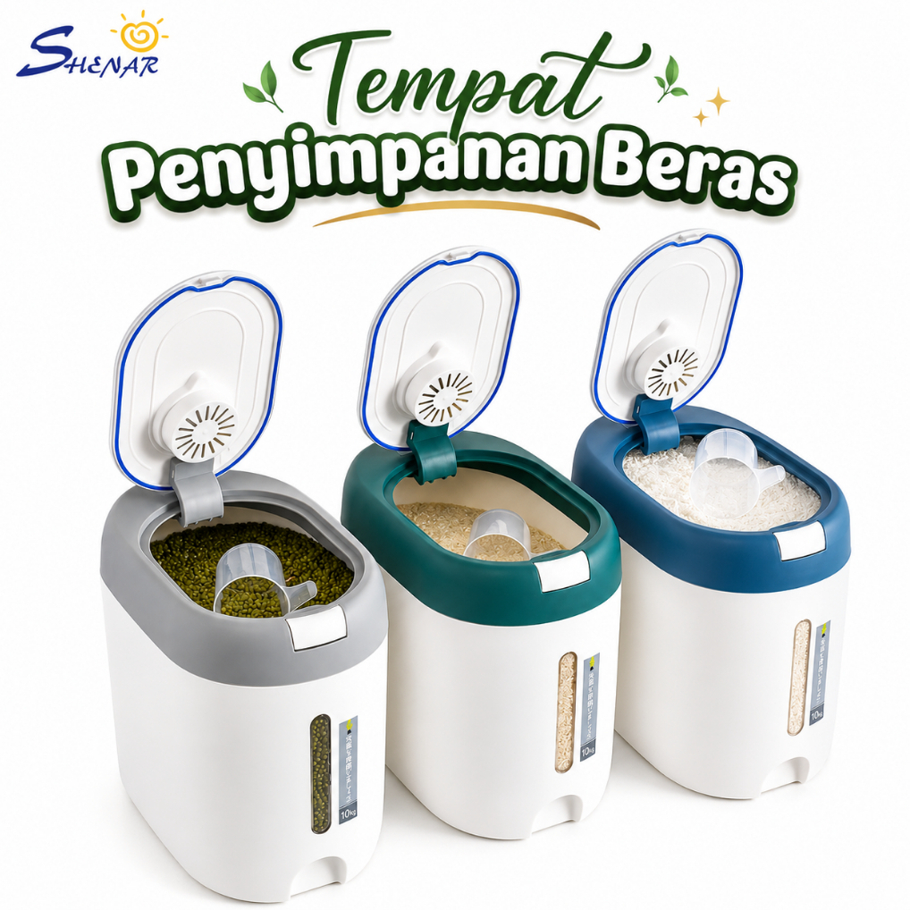 Tempat Penyimpanan Beras Dispenser Beras Wadah Beras Tempat Beras 10 Kg Estetik