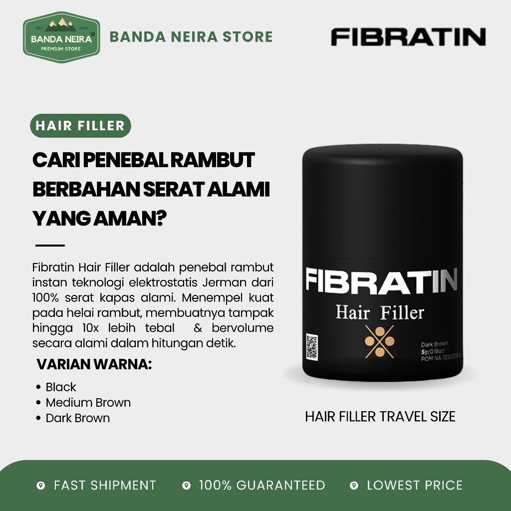 Fibratin Hair Filler Travel Size 5 Gram / Hair Filler / Penebal Rambut