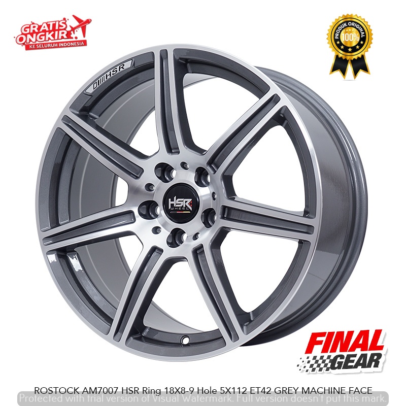 VELG MOBIL RING 18 PALANG 7 ROSTOCK AM7007 HSR R18X8/9 H5X112 ET42 GREY MACHINE FACE