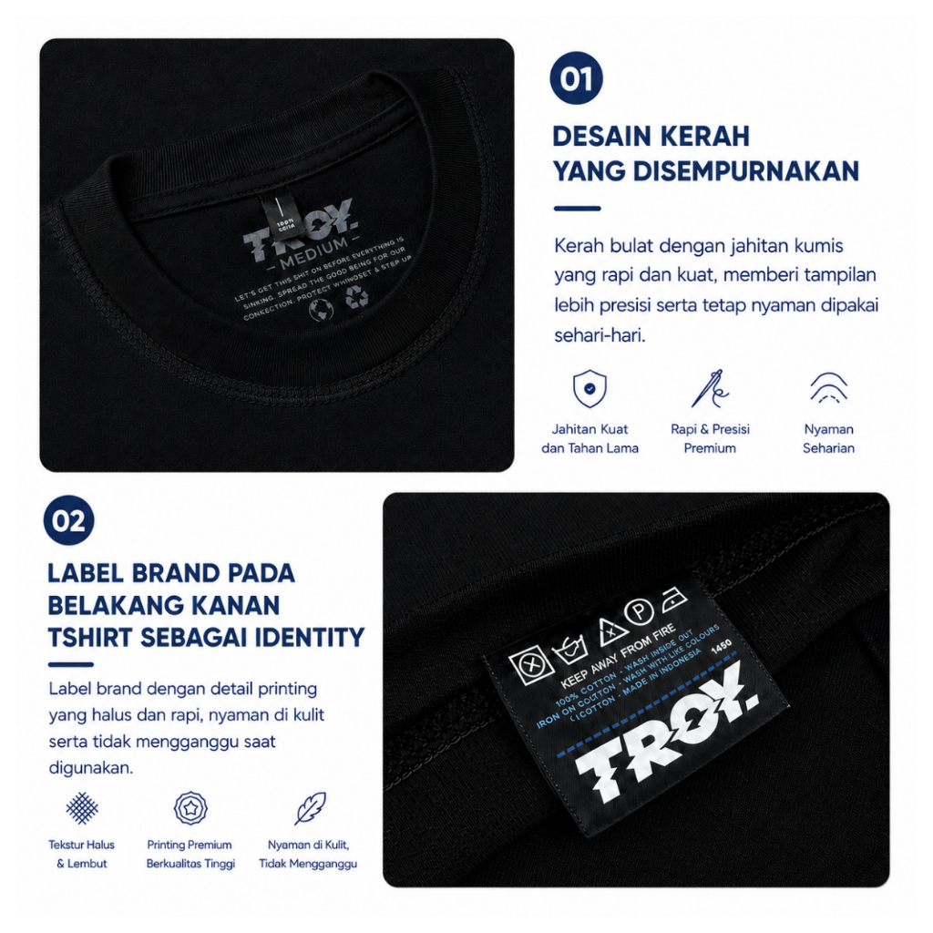 Troy Company T-Shirt Black Reissues Manifest - Kaos Pria Lengan Pendek Hitam MTD 2101