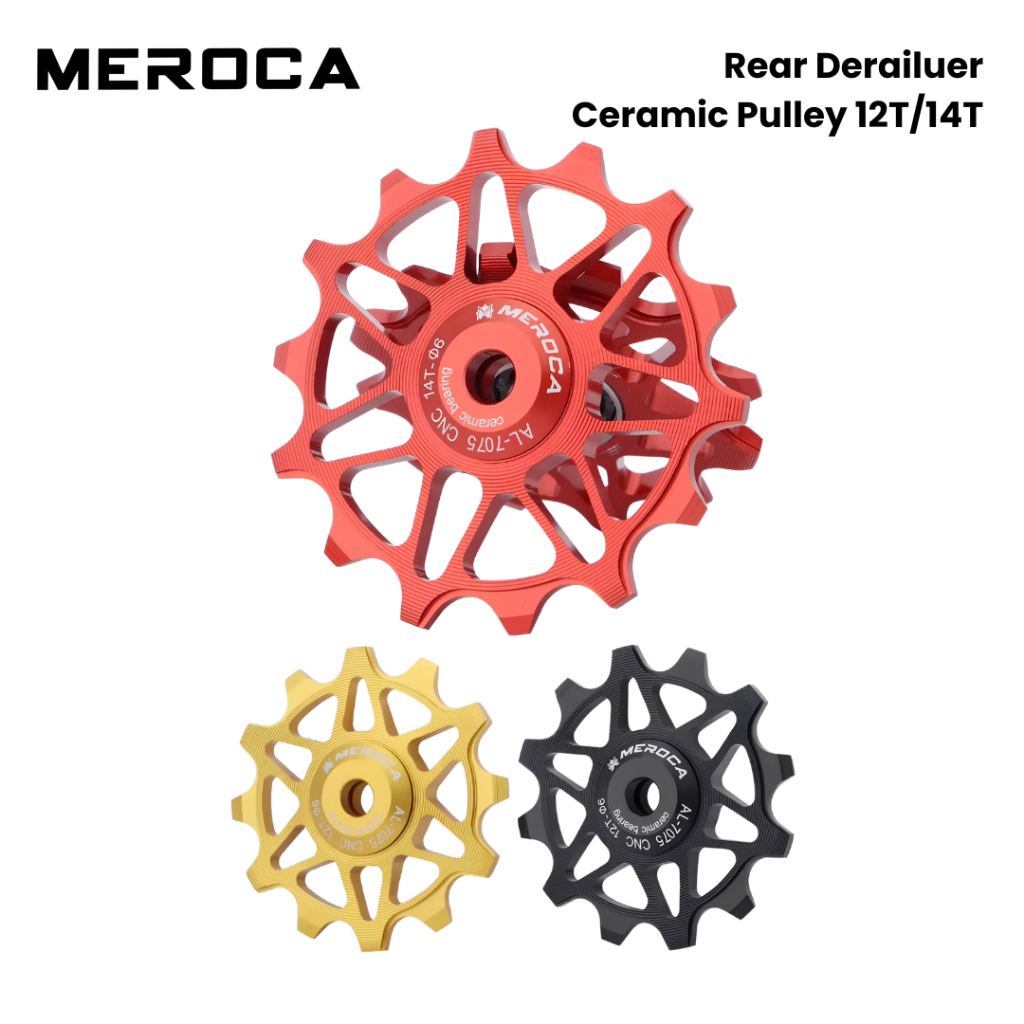 MEROCA 12T 14T Bike Jockey Wheel Aluminum alloy pulley sealed ceramic bearing MTB rear derailleur gu