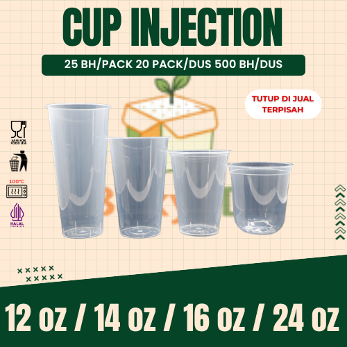 PACK Thinwall Cup Injection Oval 380ml 400ml 500ml 700ml / Gelas Plastik Bahan PP Tebal Cup PP Injec