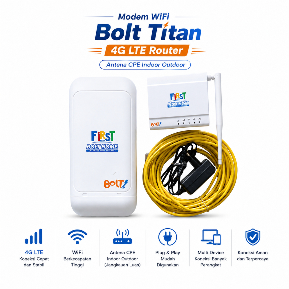 Modem WiFi Bolt Titan 4G LTE Router CPE Antena Indoor Outdoor