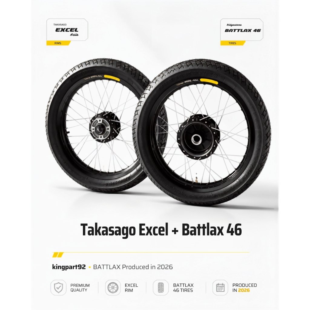 Velg Takasago Excel Asia RX King Ring 18 + Ban Battlax BT46 90/90-18