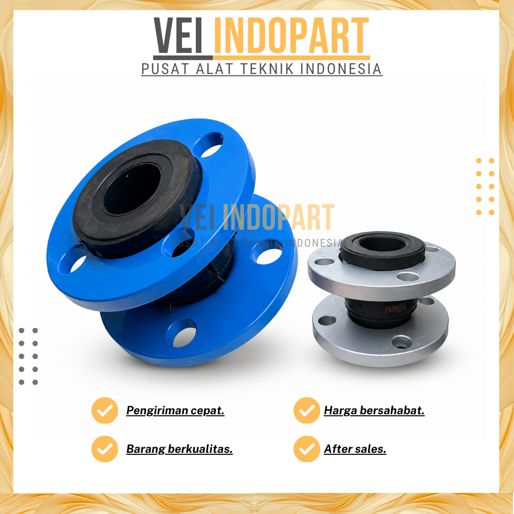 2" Rubber Flexible Joint Satu Gelombang Flexible Rubber Joint Flange ANSI 150 Size 2 Inch