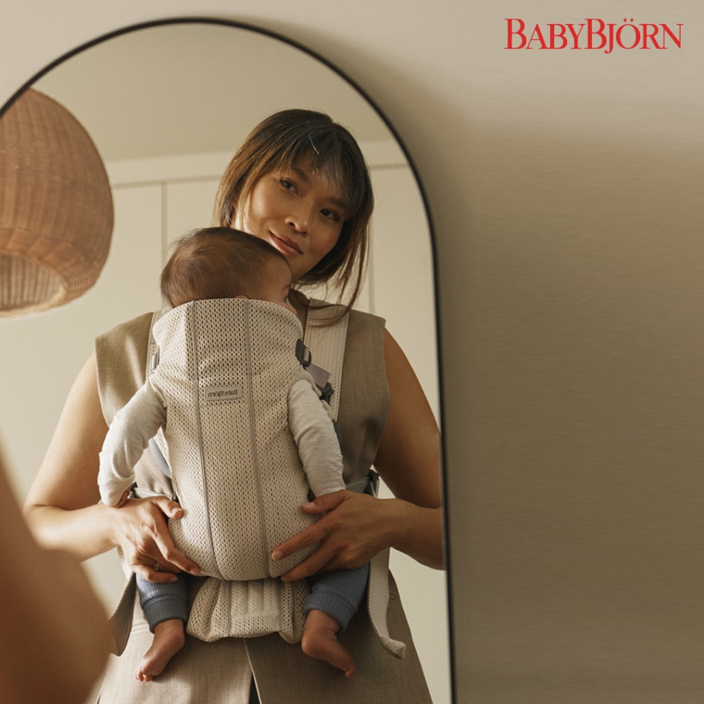 BabyBjorn Baby Carrier Mini 3D Mesh | Newborn Carrier (7-25 lbs), Ergonomic, Gendongan Bayi