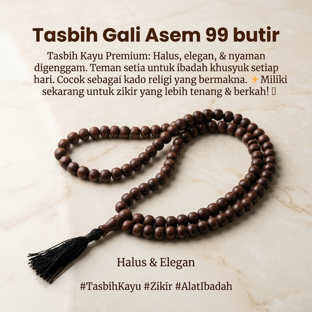 Tasbih galih asem 8mm tasbih galih asem asli tasbih galih asem hitam