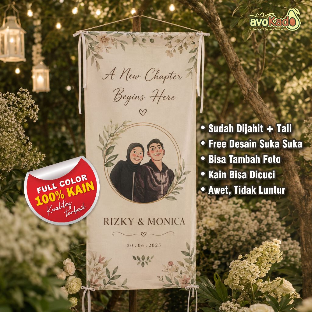 Miguel_Souvenir Welcome Sign Wedding Wedding Sign Kain Custom Banner Wedding Nama & Foto