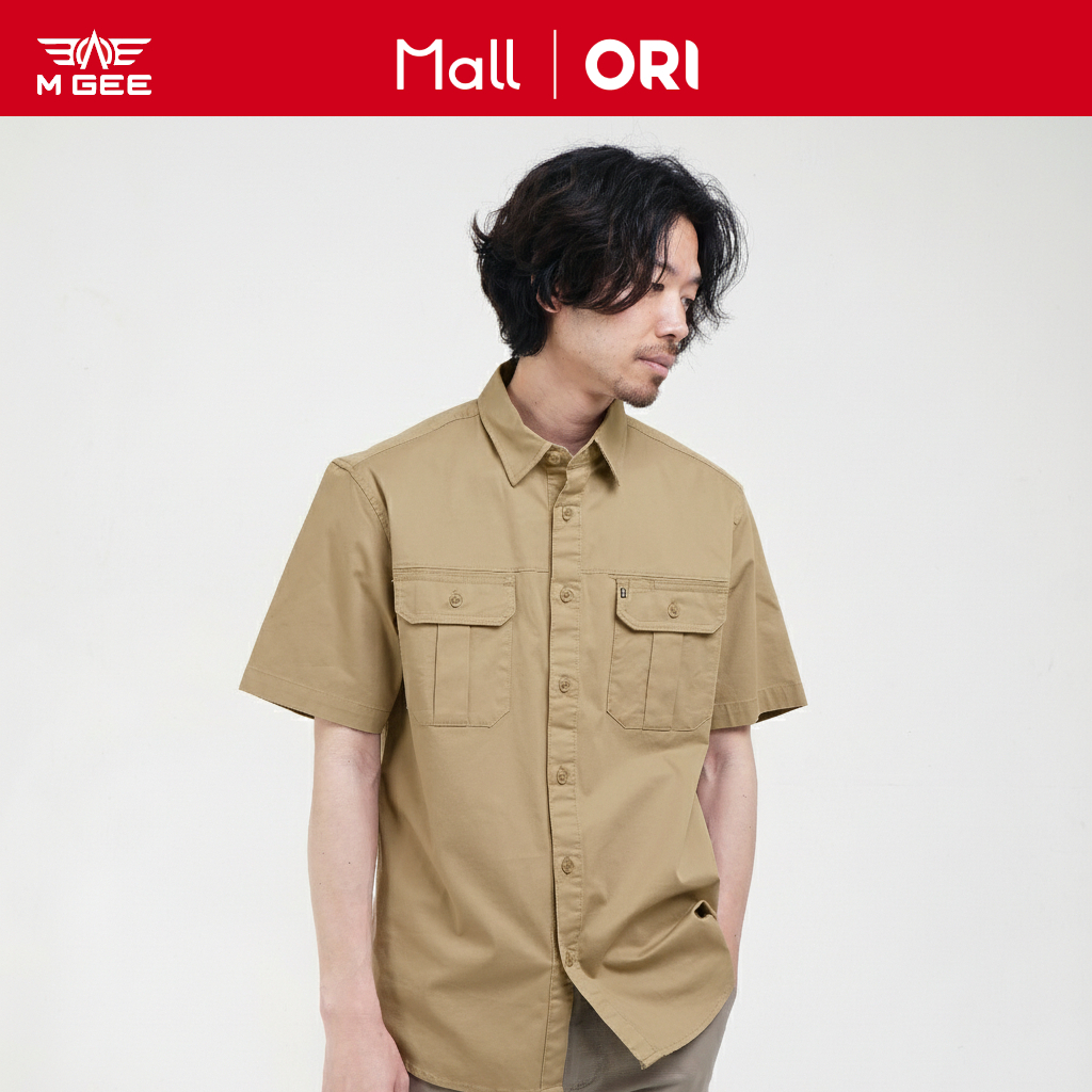 MGee Kemeja Pria Outdoor Lengan Pendek Shirt TUDOR C003 KHAKY
