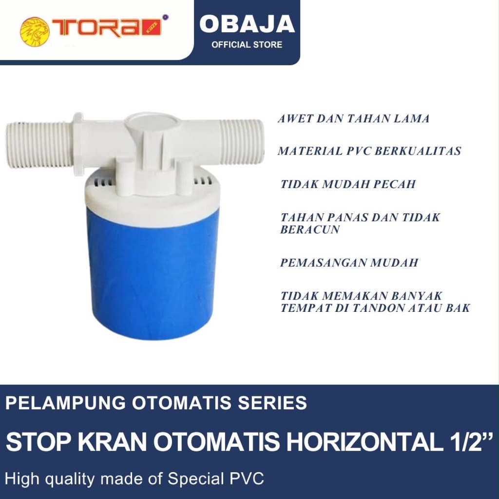 Tora Pelampung Otomatis Horizontal 1/2” / Pelampung Otomatis Horizontal 1/2” Inch Tora