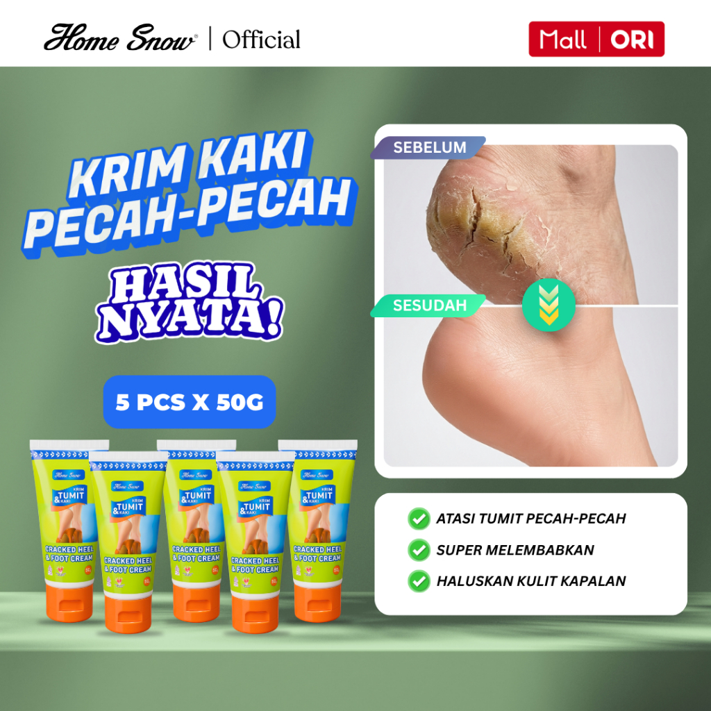 5 pcs HOME SNOW KRIM TUMIT KAKI CRACKED HEEL & FOOT CREAM 50g Krim Kaki Pecah Pecah Cream Kaki Pecah