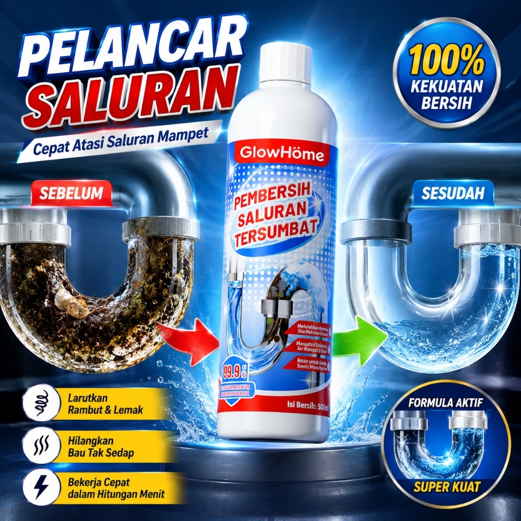 [COD]WC Mampet 500ML Cairan Anti Sumbat Pelancar Saluran Air Pembersih Pipa Toilet Kloset Wastafel K