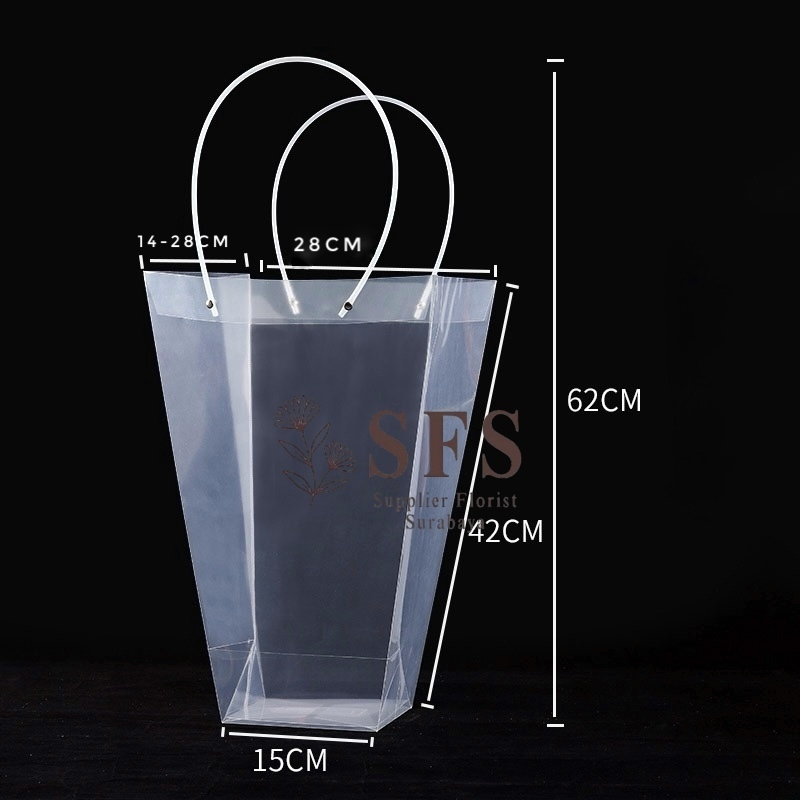 SFS - [MIKA BAG TRANSPARAN] MIKA BAG TEMBUS PANDANG PAPER BAG BUKET BUNGA PLASTIK TOTEBAG TRANSPARAN