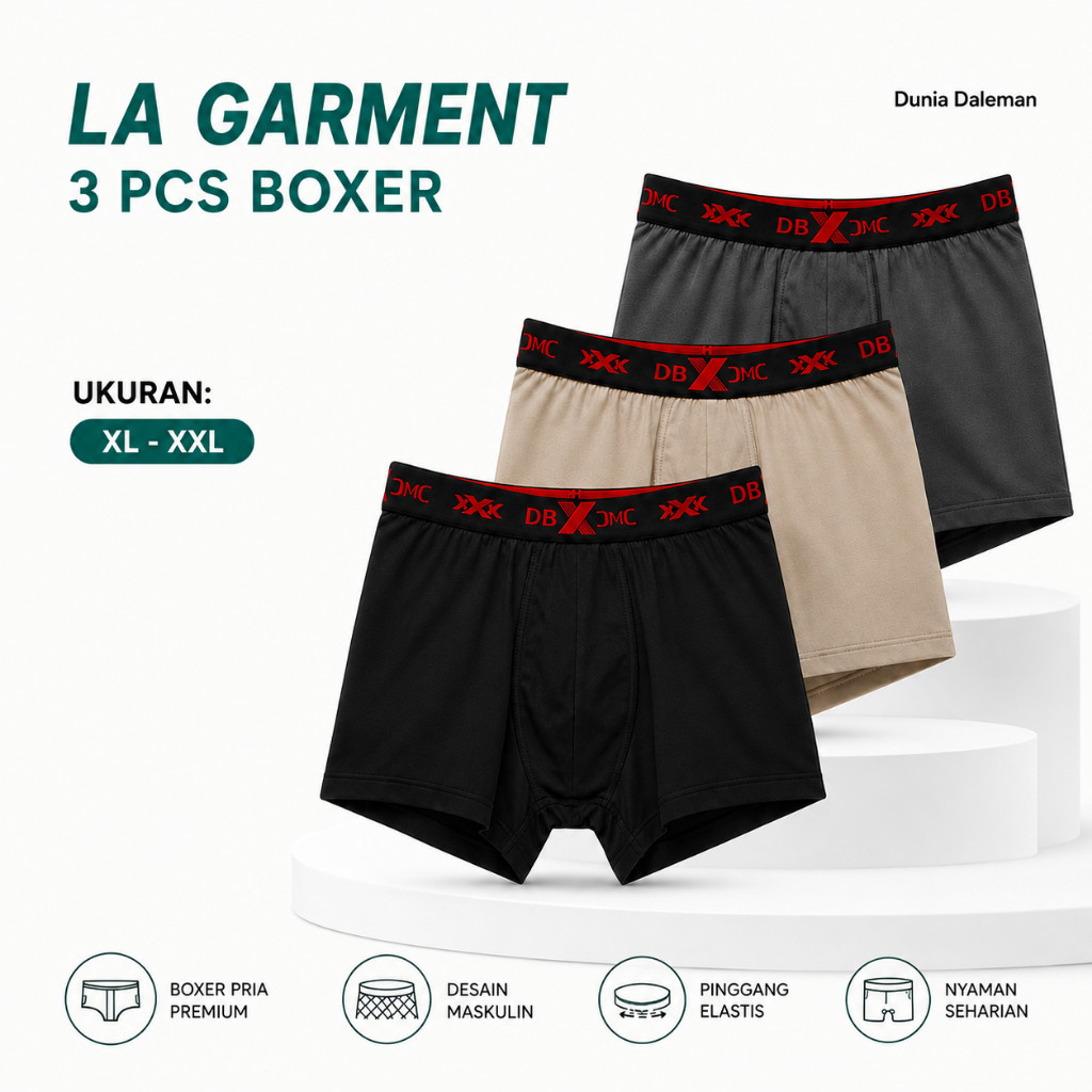 SEMPAK PRIA CELANA BOXER LAKI DBX PRO ISI 3 PCS - DBX PRO ISI 3 PCS