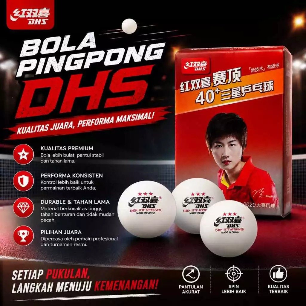 Bola Pingpong Dhs 40+ isi 6