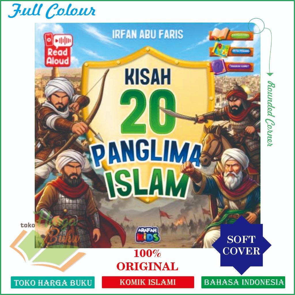 Kisah 20 Panglima Islam FULL COLOR Buku Cerita Anak Muslim Pahlawan Sahabat Nabi Arafah Kids