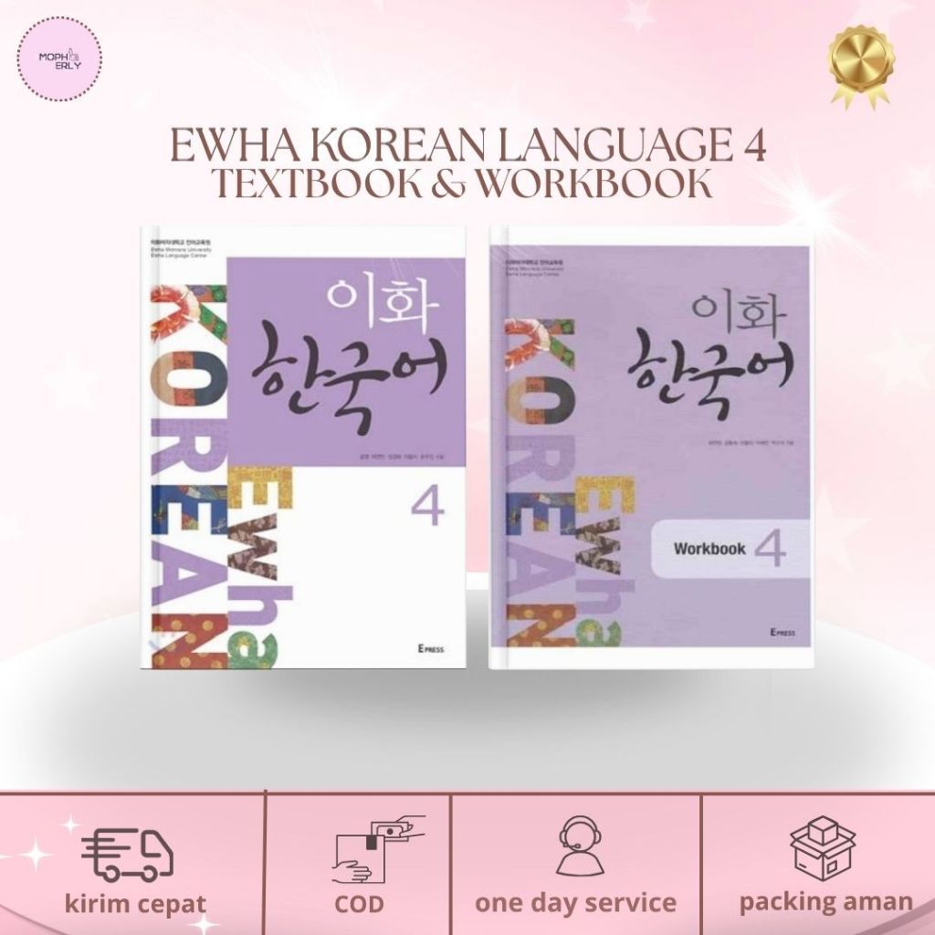 Buku Belajar Berbahasa Korea Ewha Korean Language 4 Textbook & Workbook