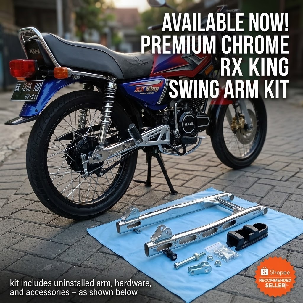 Swing Arm RX King Model Oval Coak Chrome Set Karet Rantai As Roda Jalu Paddock Pnp High Quality,