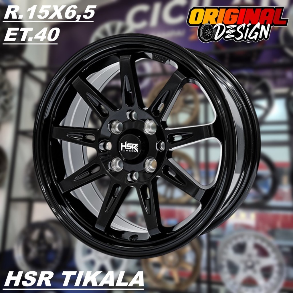 Pelek Mobil Ring 15 Warna Hitam Glosi | HSR TIKALA R15 | Velg BRIO FREED XENIA DLL