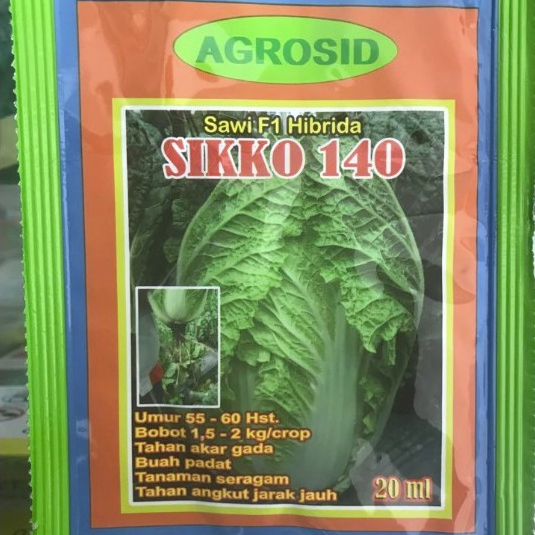 Benih Sawi Putih Pecay Hibrida Agrosid SIKKO 140 F1 Isi 20ml Original - Benih Unggul, Tumbuh Seragam