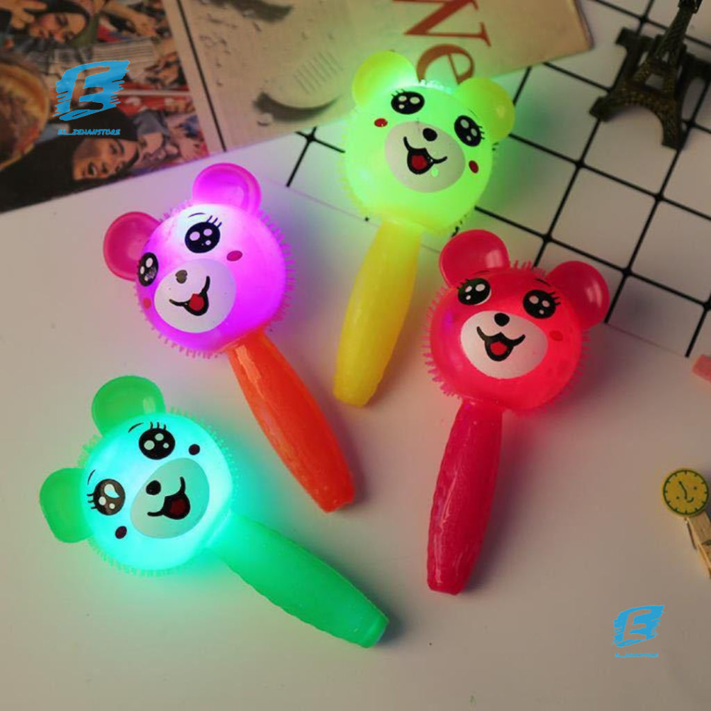 Mainan bayi Rattle Stick Toys / Rubber Stick boneka lucu Karet Menyala warna warni lucu Silikon