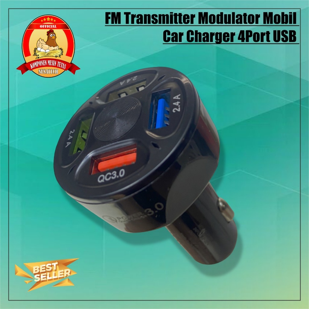 Mobil Car Charger 4Port USB + MP3 Player