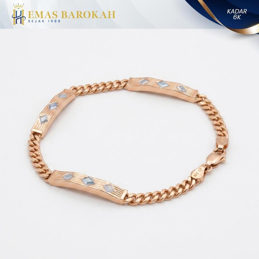 GELANG RANTAI EMAS HOLO  PLAT P4 ROSEGOLD 6K