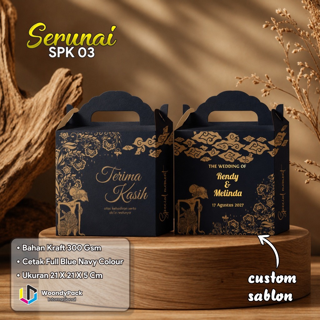 Box Souvenir Custom Sablon Nama - Box Souvenir Piring Sablon Aesthetic
