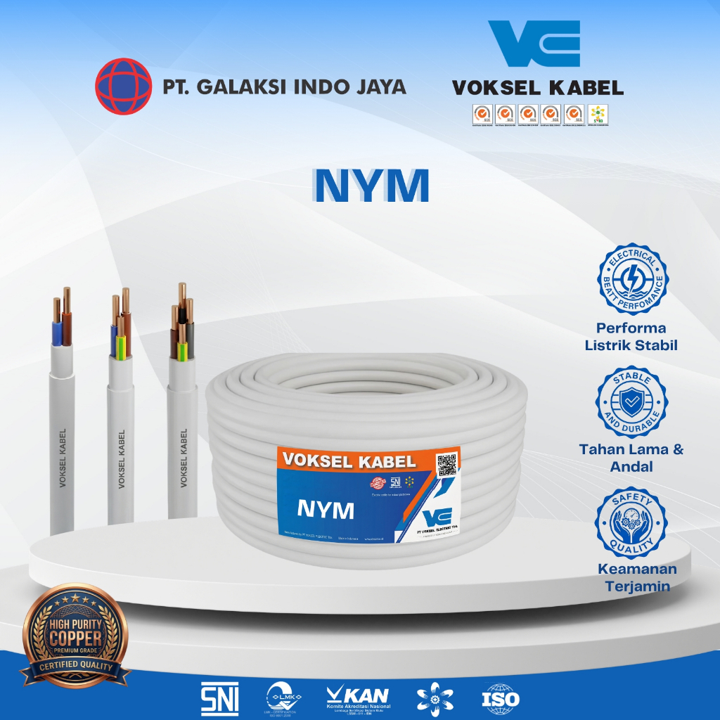 KABEL VOKSEL NYM 2 X 1.5 MM 50 M