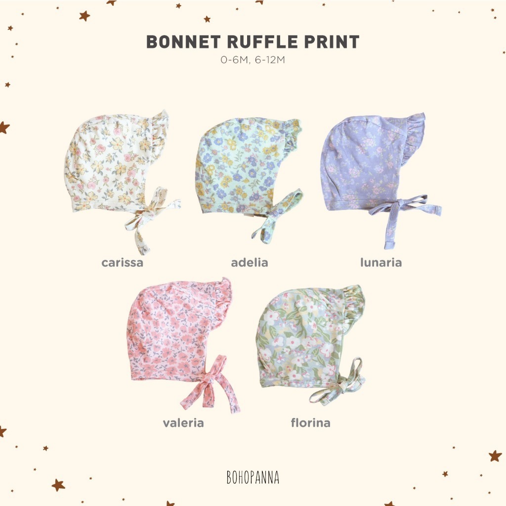 Bohopanna Bonnet Ruffle Print